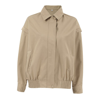 Blouson Bombardier Élégant Beige Sable