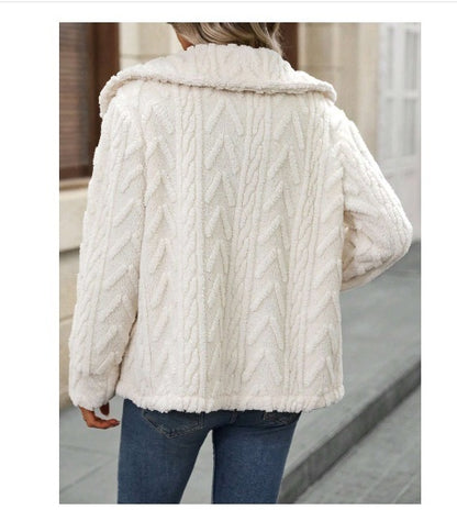 Manteau Cardigan Peluche Double Face