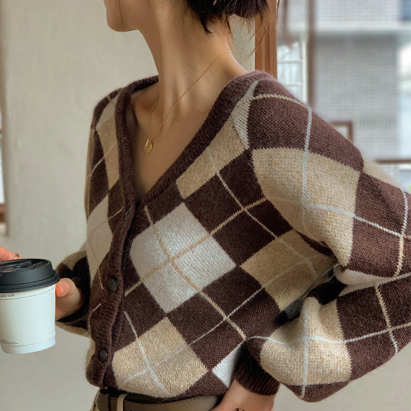 Cardigan Losanges Rétro